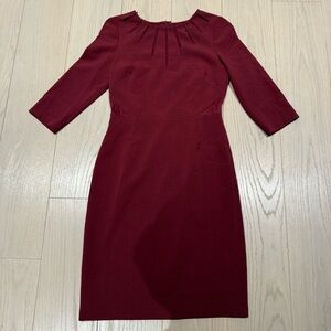 Adrianna Papell Deep Red Long Sleeve Dress
